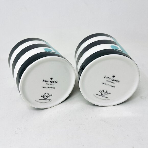 [2] Kate Spade New York - What's in a Name - J Monogram LENOX Coffee Tea Cup Mug - Picture 4 of 5